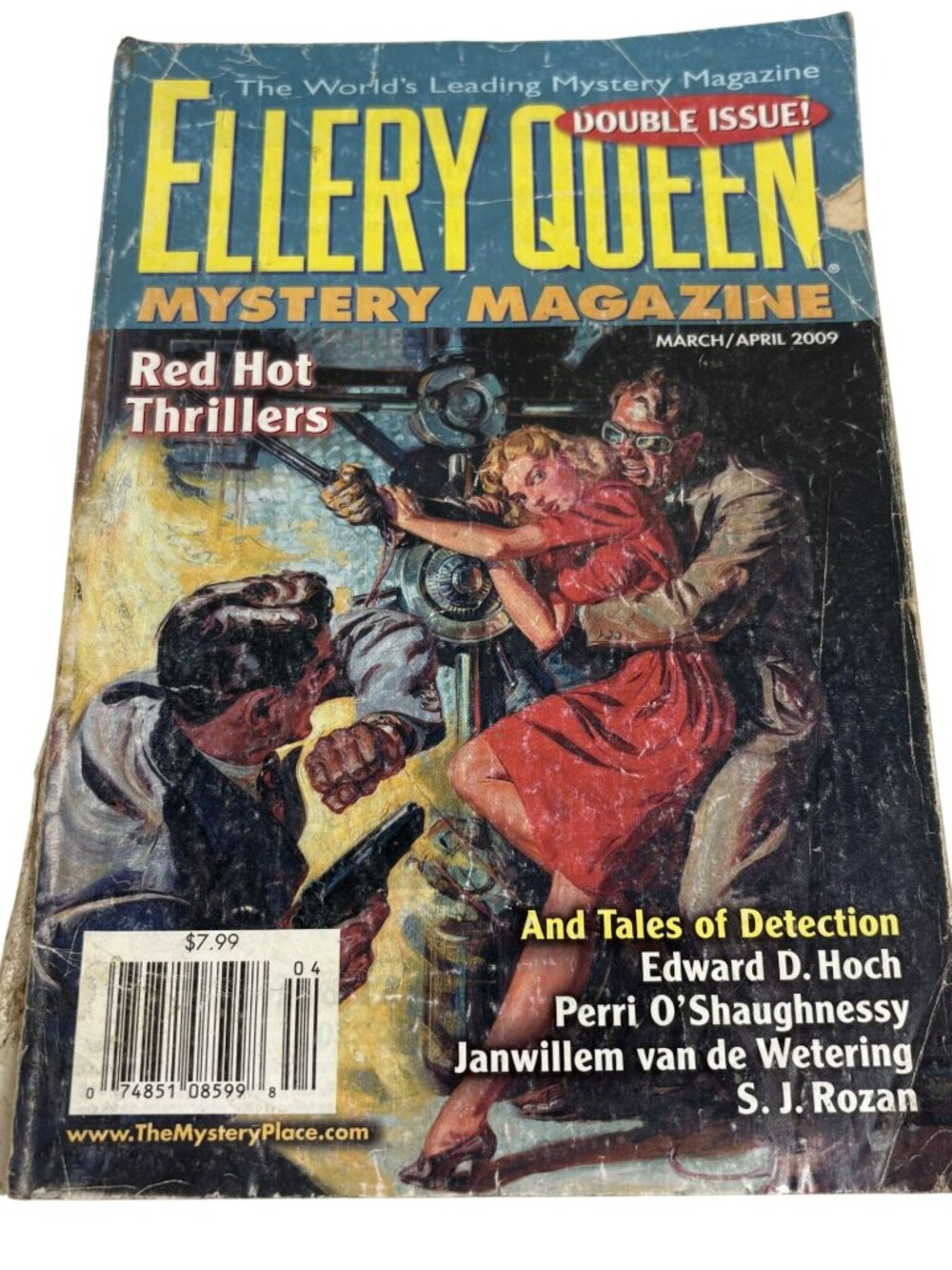 Ellery Queen Mystery Magazine March/April 2009 Double Issue Red Hot Thrillers Vi